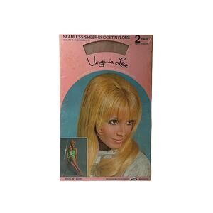 1960s NOS 2 Pair Virginia Lee Seamless Sheer Budget Tan Shade Nylon Stockings